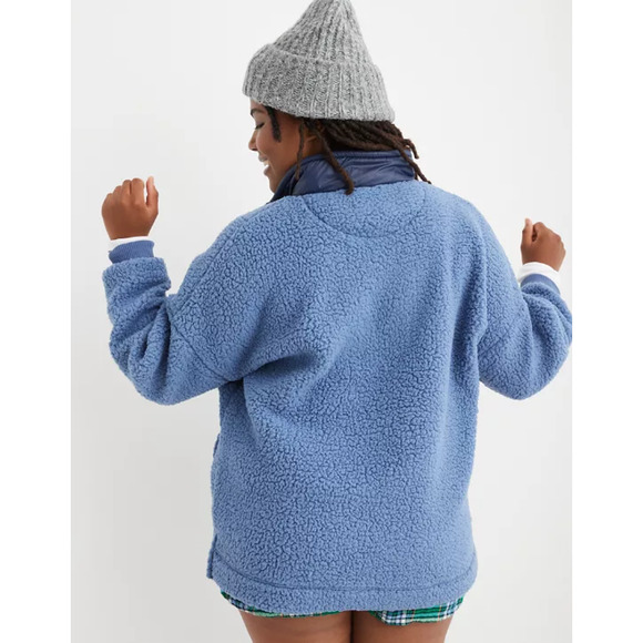 Aerie Dream Sherpa Quarter Zip Sweatshirt Size Medium - Picture 2 of 10